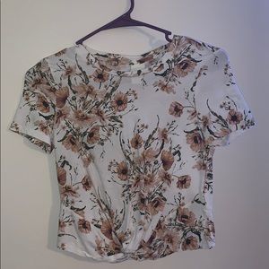 White flower print H&M shirt